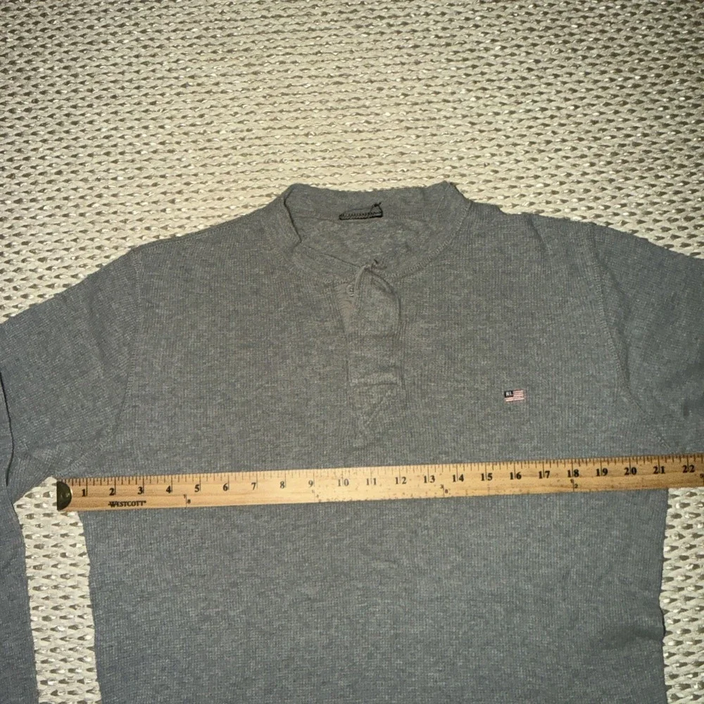 Men's Vintage Ralph‎ Lauren Polo Ribbed Henley Long Sleeve Shirt. Grunge . LG